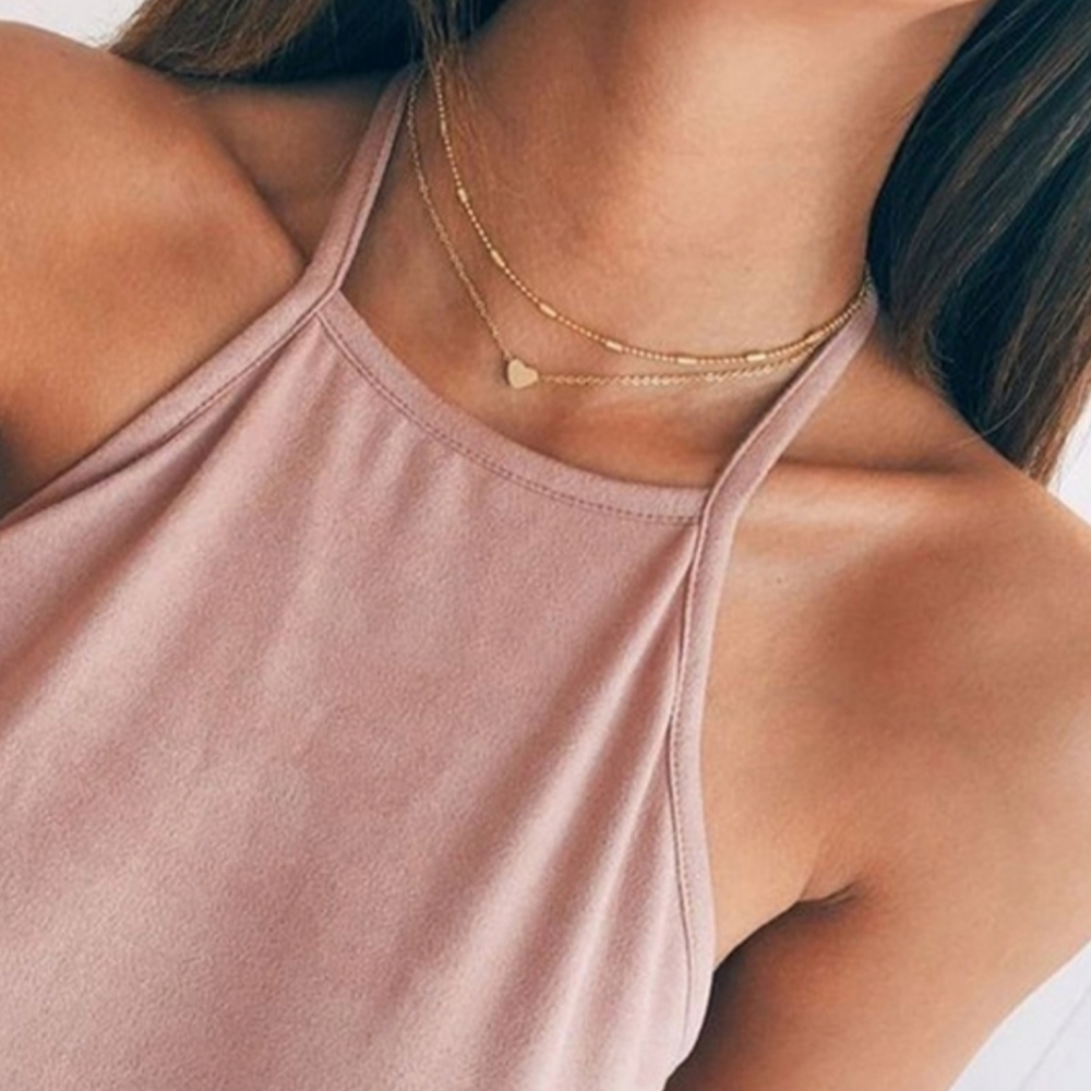 Gold Heart Necklace choker